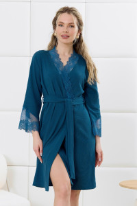 Халат женский "Зора-4" кашкорсе (р-ры: 44-54) изумрудный