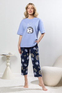 Костюм двойка женский "Контур-1" кулирка (р-ры: 44-54) голубой