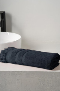 Полотенце махровое "Elegance" с бахромой черный