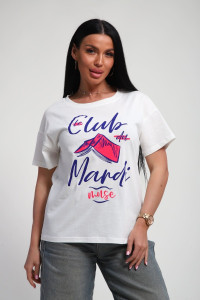 Футболка женская №85666 кулирка (р-ры: 46-56) белый