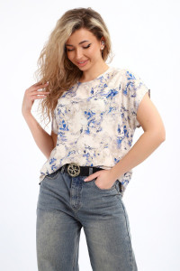 Блузка женская №069 полиэстер (р-ры: 48-62) бежевый