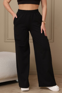 Брюки женские №22303 футер 2-х нитка (р-ры: 42-58) черный
