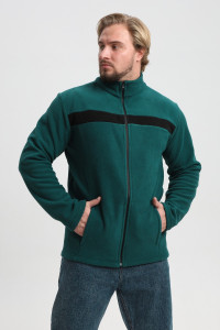 Джемпер мужской №23 флис (р-ры: 48-58) изумрудный