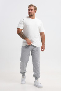 Брюки мужские №17 футер 2-х нитка (р-ры: 48-60) серый меланж