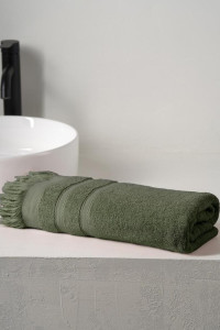 Полотенце махровое "Elegance" с бахромой хаки