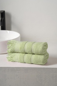 Набор махровых полотенец "Elegance" с бахромой светло-зеленый 2 шт.