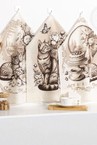 Набор кухонный из 3-х полотенец рогожка "Ностальгия"