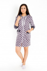 Халат женский М-104 велюр (р-ры: 42-56) серый