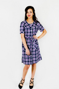 Халат женский М-46 сорочечная ткань (р-ры: 44-62) синий