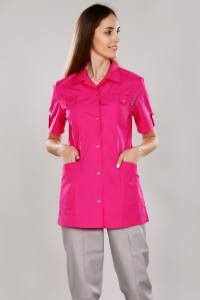 Рубашка медицинская женская М-230 тиси (р-ры: 38-60) малина