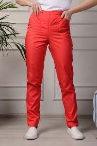 Медицинские женские брюки М-302 Элит-145 (р-ры: 40-58) ярк.коралл