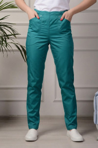 Медицинские женские брюки М-302 Элит-145 (р-ры: 40-58) т.бирюза