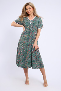 Платье женское №057 кулирка (р-ры: 48-62) зеленый