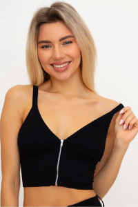 Топ женский бельевой №60103 креп (последний размер) черный 42-44