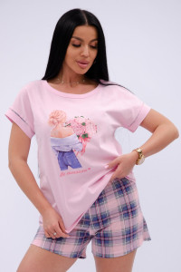 Пижама женская "Пионы" кулирка (р-ры: 44-52)