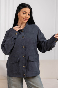 Бомбер женский 2167/1 вельвет (р-ры: 48-58) серый