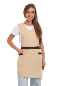 Фартук для продавцов УН-04-319-ТС смесовая ткань (р-ры: 44-54) бежевый