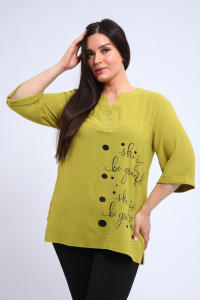 Туника женская №31963 сингапур (последний размер) зеленый 56