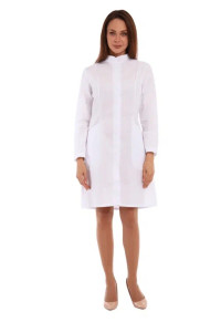 Халат медицинский женский М-20-176-ТС смесовая ткань (р-ры: 46-56) белый