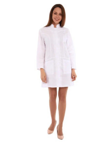 Халат медицинский женский М-20-177-ТС смесовая ткань (р-ры: 42-58) белый