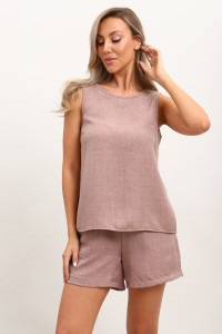 Костюм двойка женский КЖ-001 лён смесовый (р-ры: 44-62) бежевый