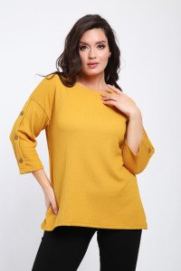 Футболка женская №24294 жатка (последний размер) горчица 54