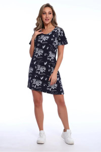 Футболка-туника женская №517 кулирка (последний размер) темно-синий 54