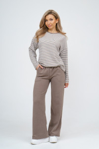 Костюм двойка женский №53014 флис (последний размер) коричневый 48