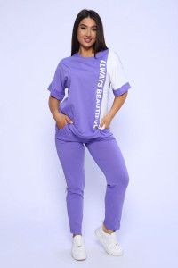Костюм двойка женский №65057 кулирка (последний размер) сиреневый 54,56,66