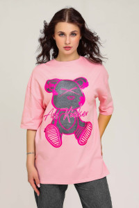 Футболка женская №50553 кулирка (последний размер) розовый 52