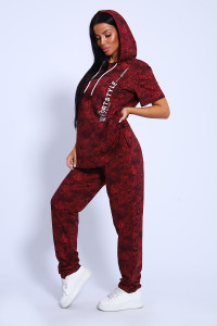 Костюм двойка женский №65073 кулирка (последний размер) бордовый 50,54