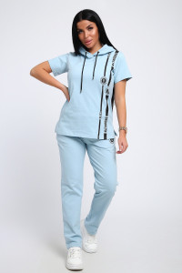 Костюм двойка женский ДКБ-1048 кулирка (последний размер) голубой 48,50,56,58,60