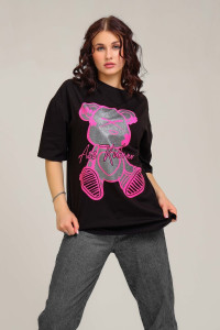 Футболка женская №50553 кулирка (последний размер) черный 50