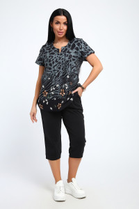 Костюм двойка женский ЕКБ-1051 кулирка (последний размер) антрацит 54,66