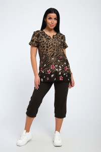 Костюм двойка женский ЕКБ-1051 кулирка (последний размер) коричневый 62