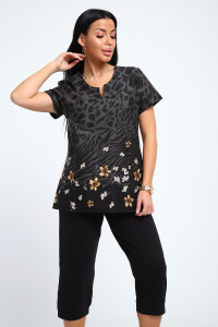 Костюм двойка женский ЕКБ-1051 кулирка (последний размер) графит 48,52,62