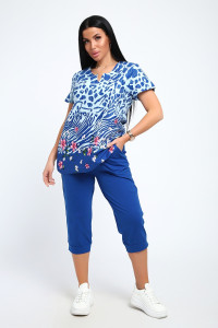 Костюм двойка женский ЕКБ-1051 кулирка (последний размер) синий 66