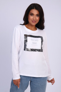 Футболка женская №55062 кулирка (последний размер) белый 48,50