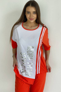 Футболка женская №8086 вискоза лайт (последний размер) рыжий 48,50,52