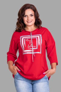 Футболка женская №50518 кулирка (последний размер) красный 52,56