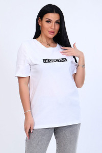 Футболка женская №11827 кулирка (последний размер) белый 46