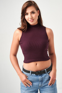 Топ женский №52714 кашкорсе (р-ры: 42-48) сливовый
