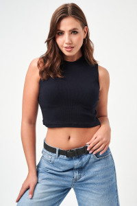 Топ женский №52714 кашкорсе (р-ры: 42-48) черный