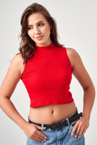 Топ женский №52714 кашкорсе (р-ры: 42-48) алый