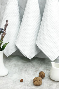 Набор кухонный из 3-х полотенец вафельное полотно ПВ-00 белый