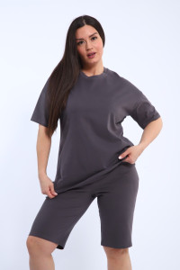 Костюм двойка женский КШЖ0023 кулирка (последний размер) серый 7XL