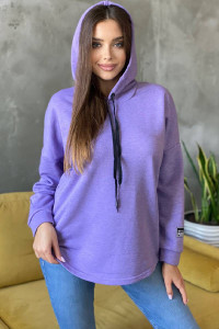 Толстовка женская №8168 футер 3-х нитка (последний размер) сиреневый 52