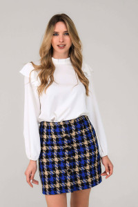 Юбка женская №3201 твид (последний размер) лапка синяя 52