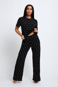 Пижама женская №308 кулирка (последний размер) черный 48,54