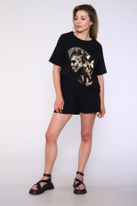 Пижама женская ТК 366 кулирка (последний размер) черный 48